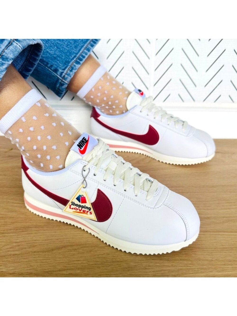 ❤️Nike Cortez Classic 8 Women Shoes White Red Retro Leather Sneakers DN1791-103